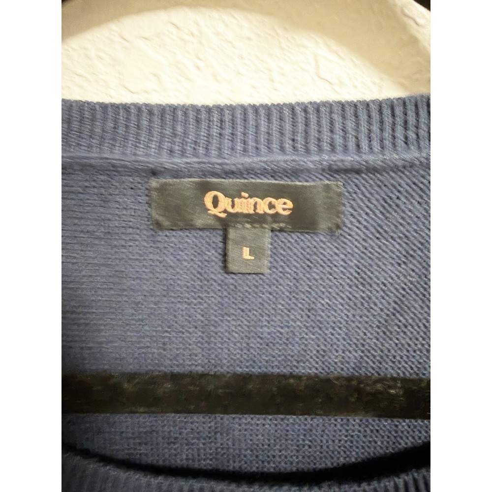 Quince Womens Lightweight Cotton Cashmere Link Stitch Dolman Sweater Large - Picture 6 of 6
